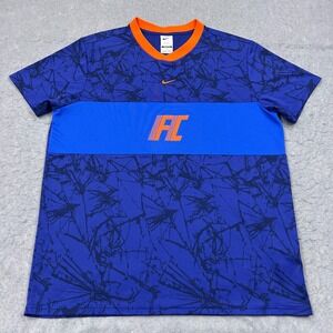 NIKE FC Jersey Men's Large Royal Hyper Blue‎ Soccer Football Club Dri-Fit Shirt